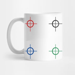 red black blue green target design Mug